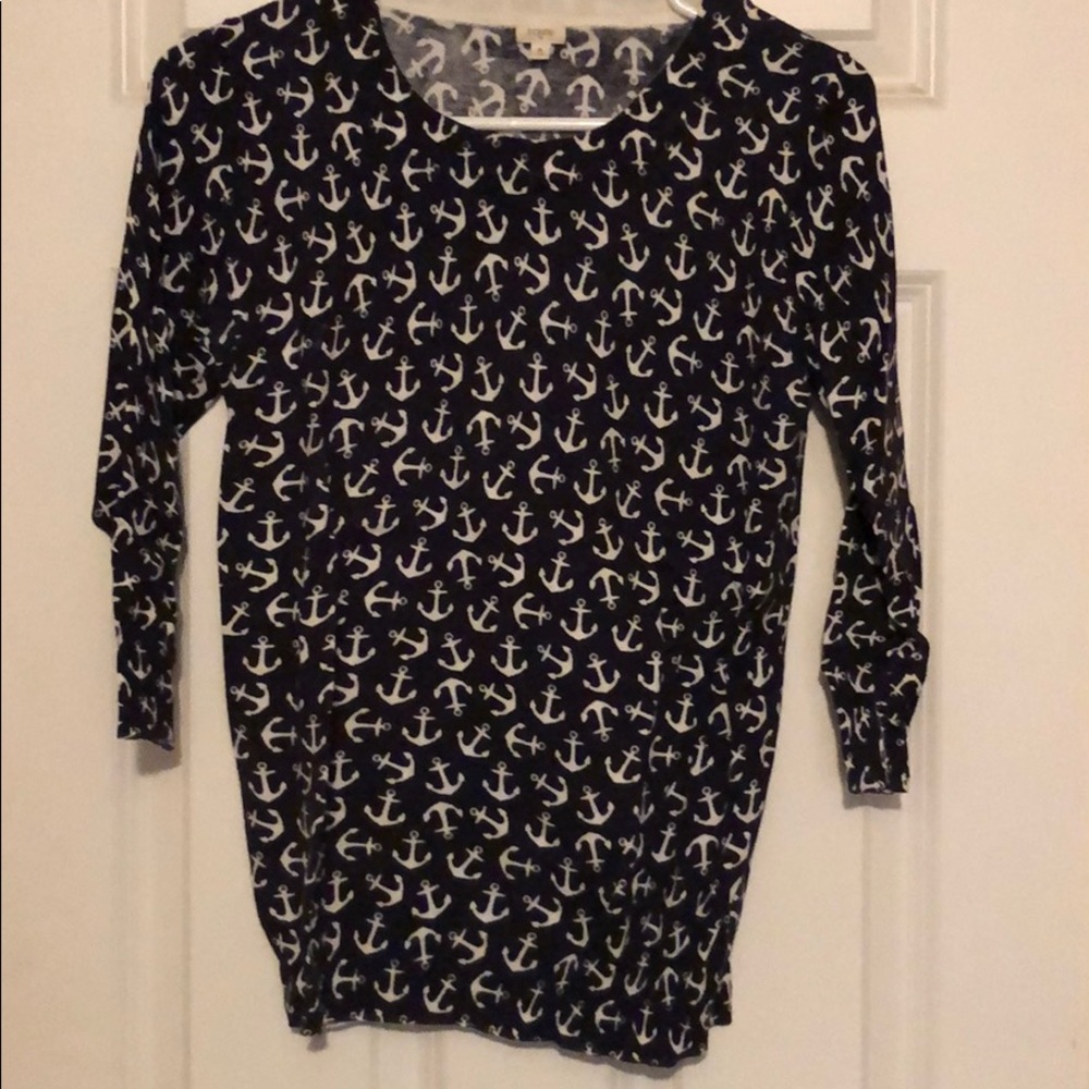 J Crew lightweight sweater with Anchor detail